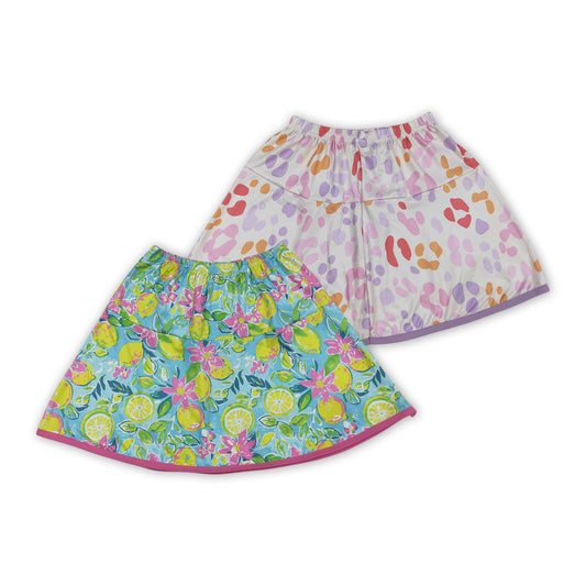 Flowers Print Girls Summer Bottom Skirts Sisters Wear