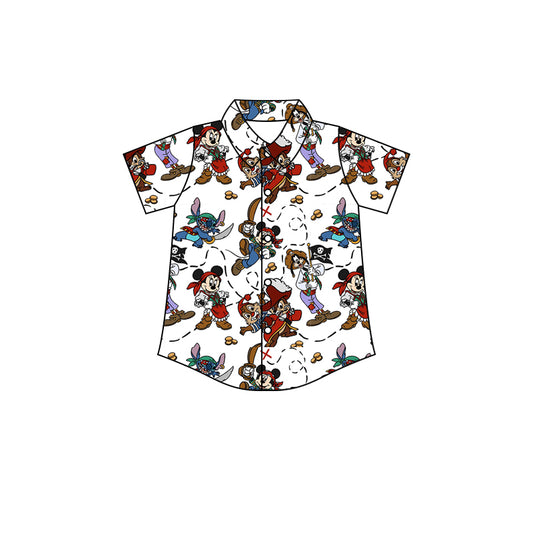 (Custom Design Preorder MOQ 5) Cartoon Mouse Print Boys Summer Tee Shirts Top