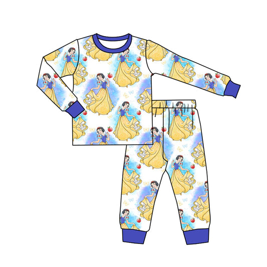 (Custom Design MOQ 5) Cartoon princess with apple kids pajamas