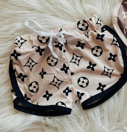 (Custom Design Preorder MOQ 5)  Flowers Print Girls Summer Bottom Sports Shorts