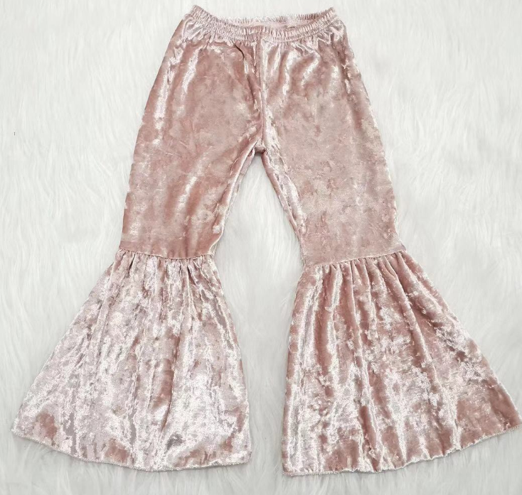 Velvet bell bottom cream pants