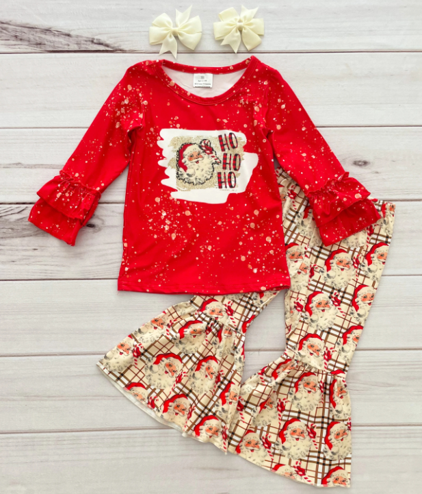 (Promotion)Long sleeve bell bottom pants Christmas outfits    6 A4-27