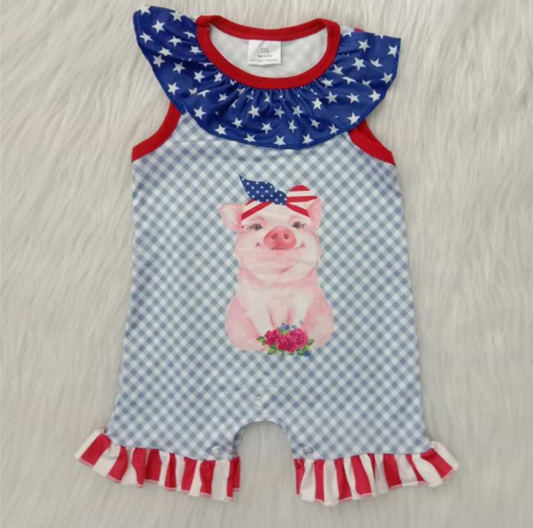 Baby girls 4th of July romper