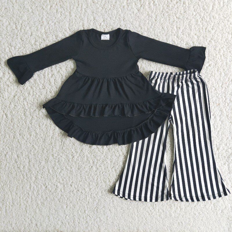 Black high low top match stripe pants outfits  6 A12-28