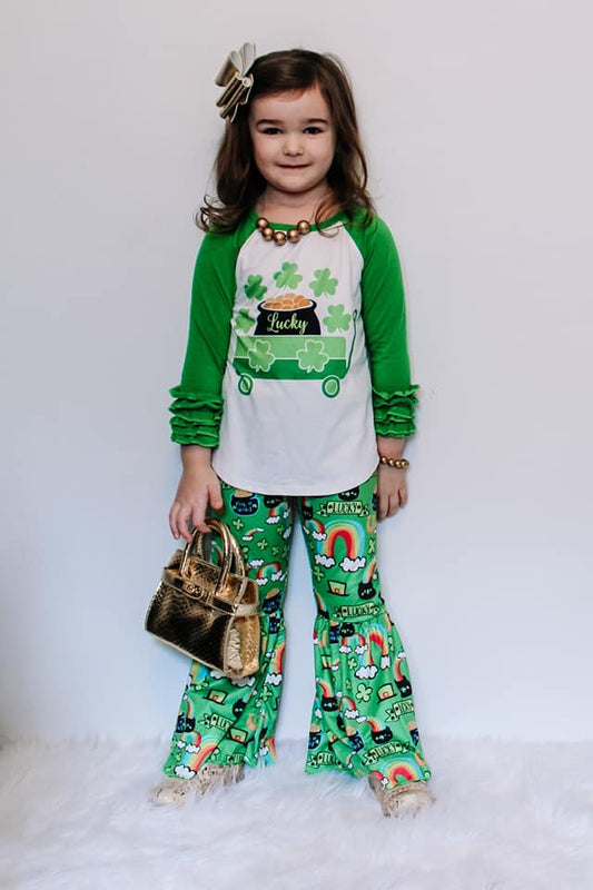 Long sleeve bell bottom pants St. Patrick Days' outfits