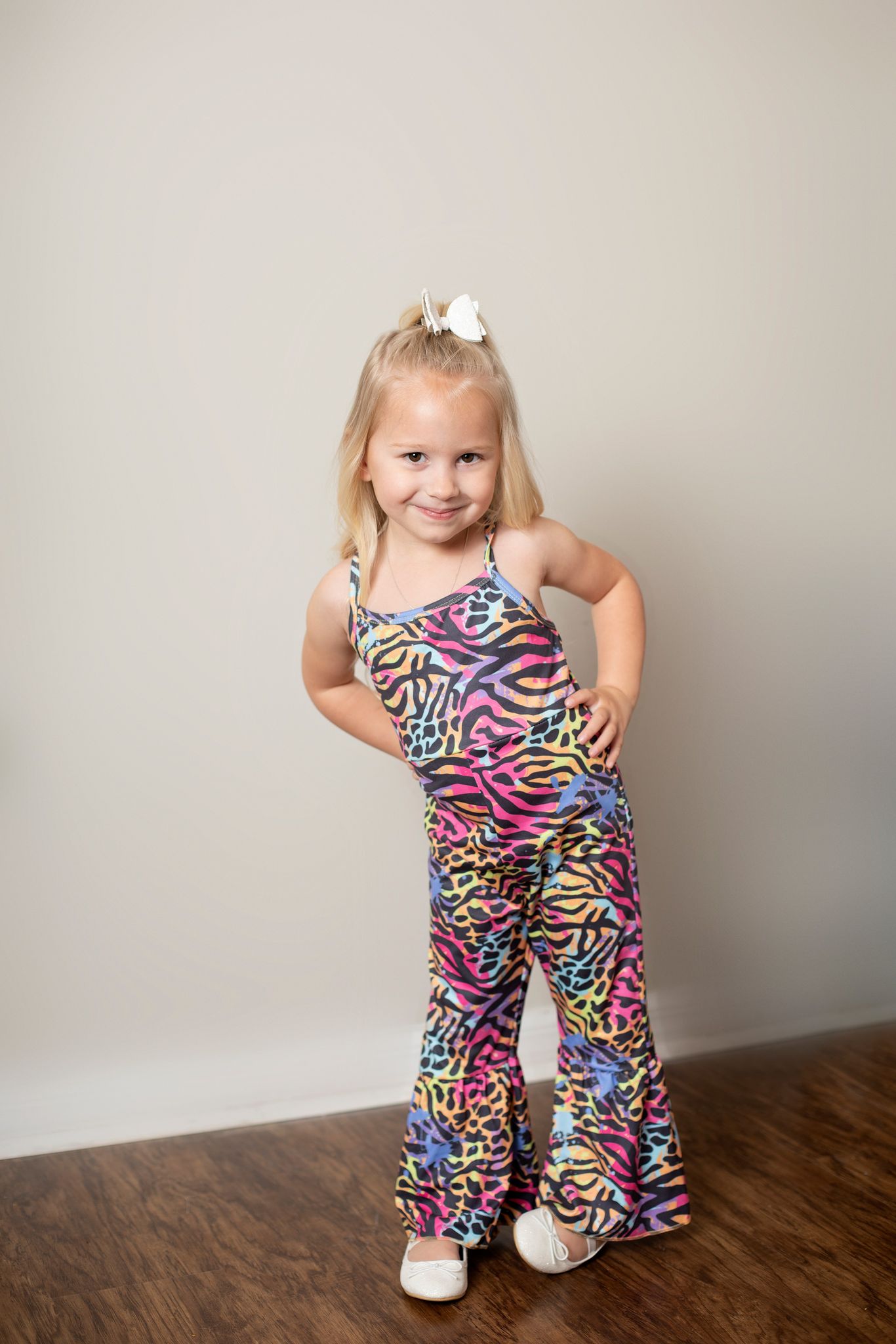 Girls colors leopard print summer sleeveless jumpsuit   SR0232