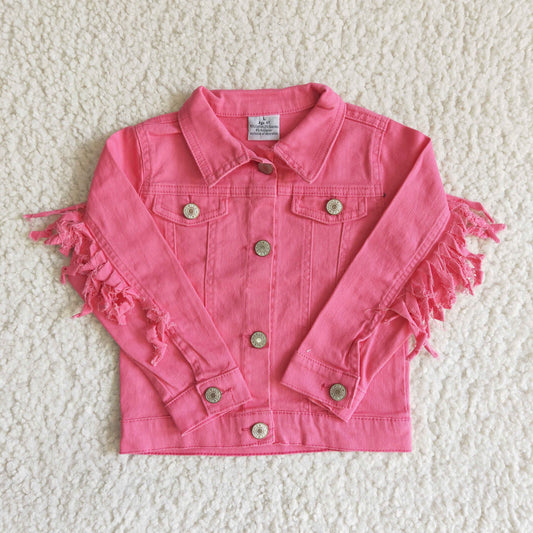 Hot Pink Denim Jackets 6 A32-30