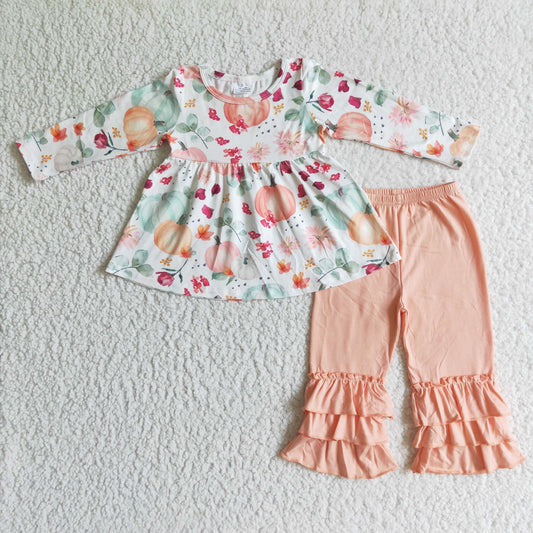 (Promotion) Long sleeve ruffles pants pumpkin outfits   6 A2-15