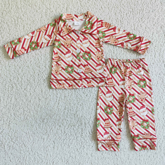 (Promotion)Boys long sleeve Christmas pajamas    6 A22-19