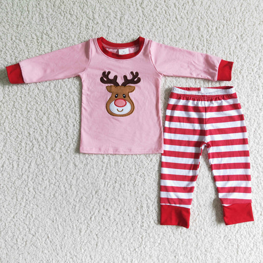 Boy's long sleeve pants Christmas embroideried outfits   6 A27-12