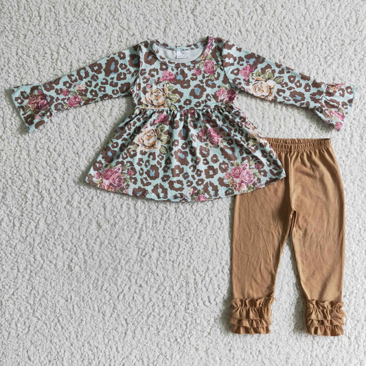 (Promotion) 6 A6-28 Leopard flowers tunic top legging pants outfits