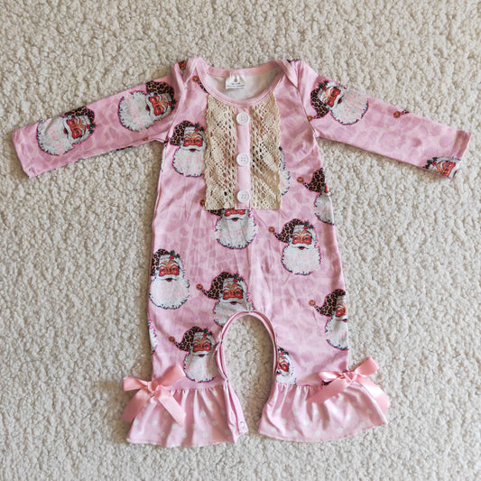 (Promotion) Girls Christmas pink romper   6 A7-5