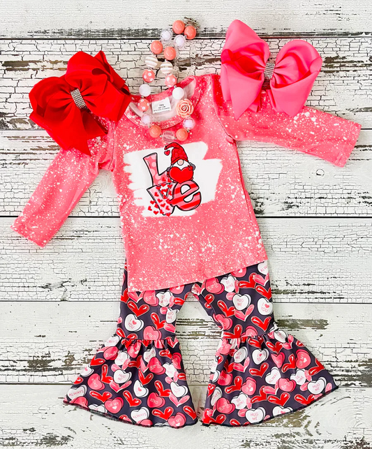Long sleeve bell bottom pants Valentines outfits 6 B10-2