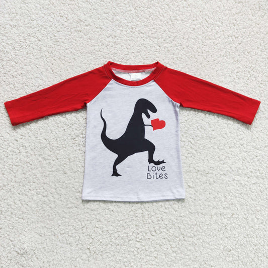 Boys long sleeve dinosaur Valentine's Day shirts       6 B12-7