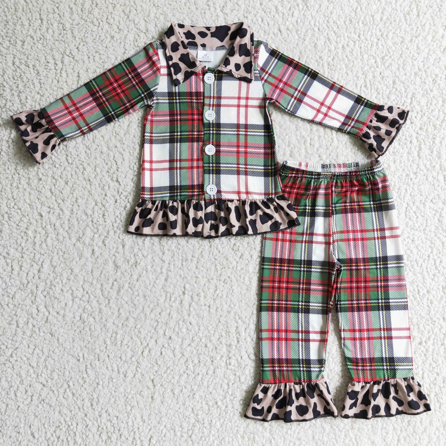 Girls long sleeve Christmas pajamas  	 6 B2-4