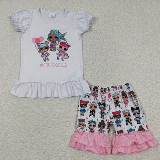 (Promotion)Girls cartoon print summer outfits  A1-14