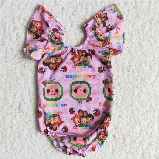 (Promotion)Girls cartoon watermelon print swimsuit  A1-4