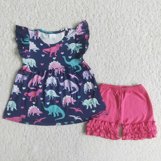 (Promotion)Girls DINO summer outfits  A13-16