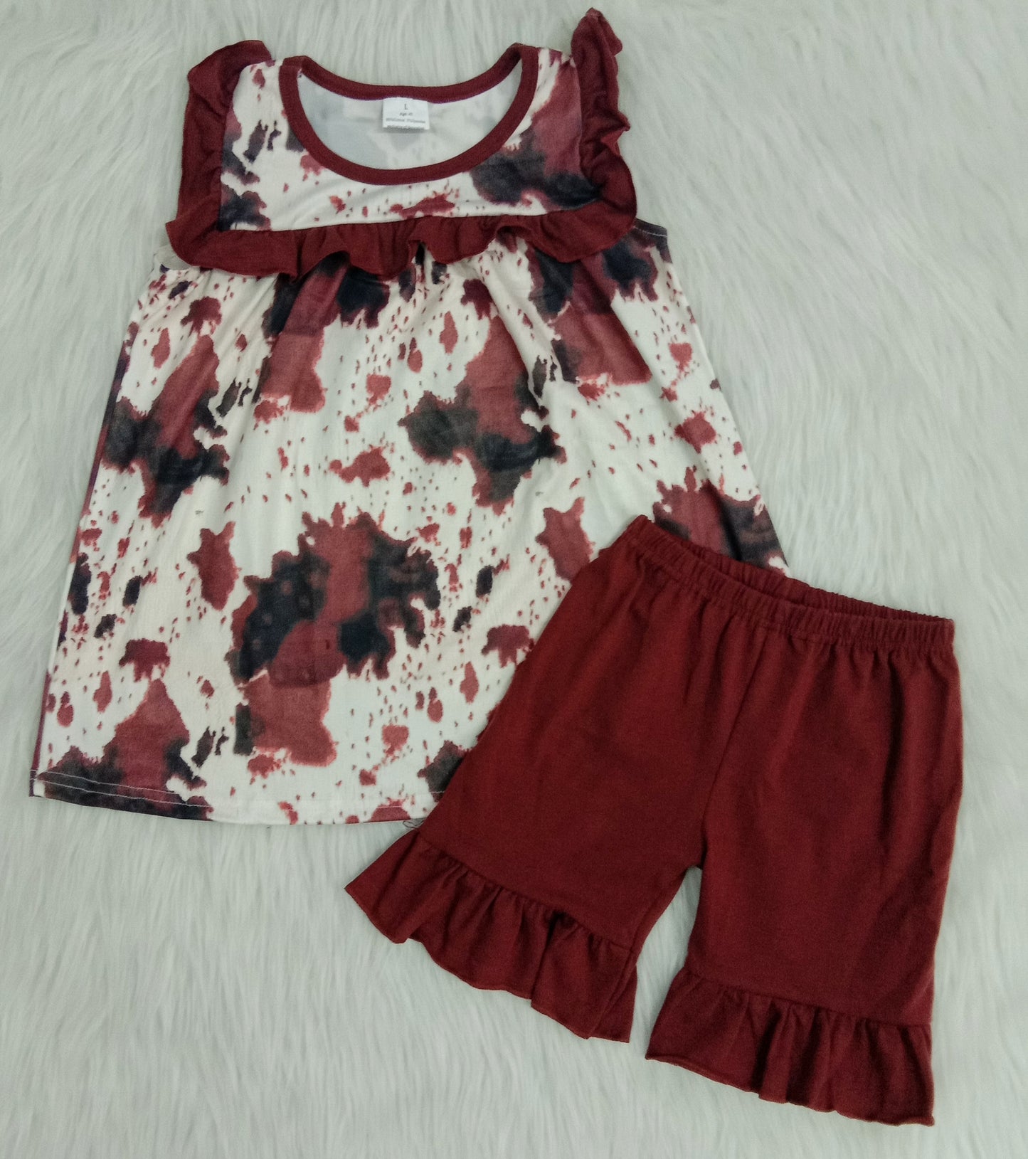 Brown cow print shorts summer outfits  	 	 A17-10