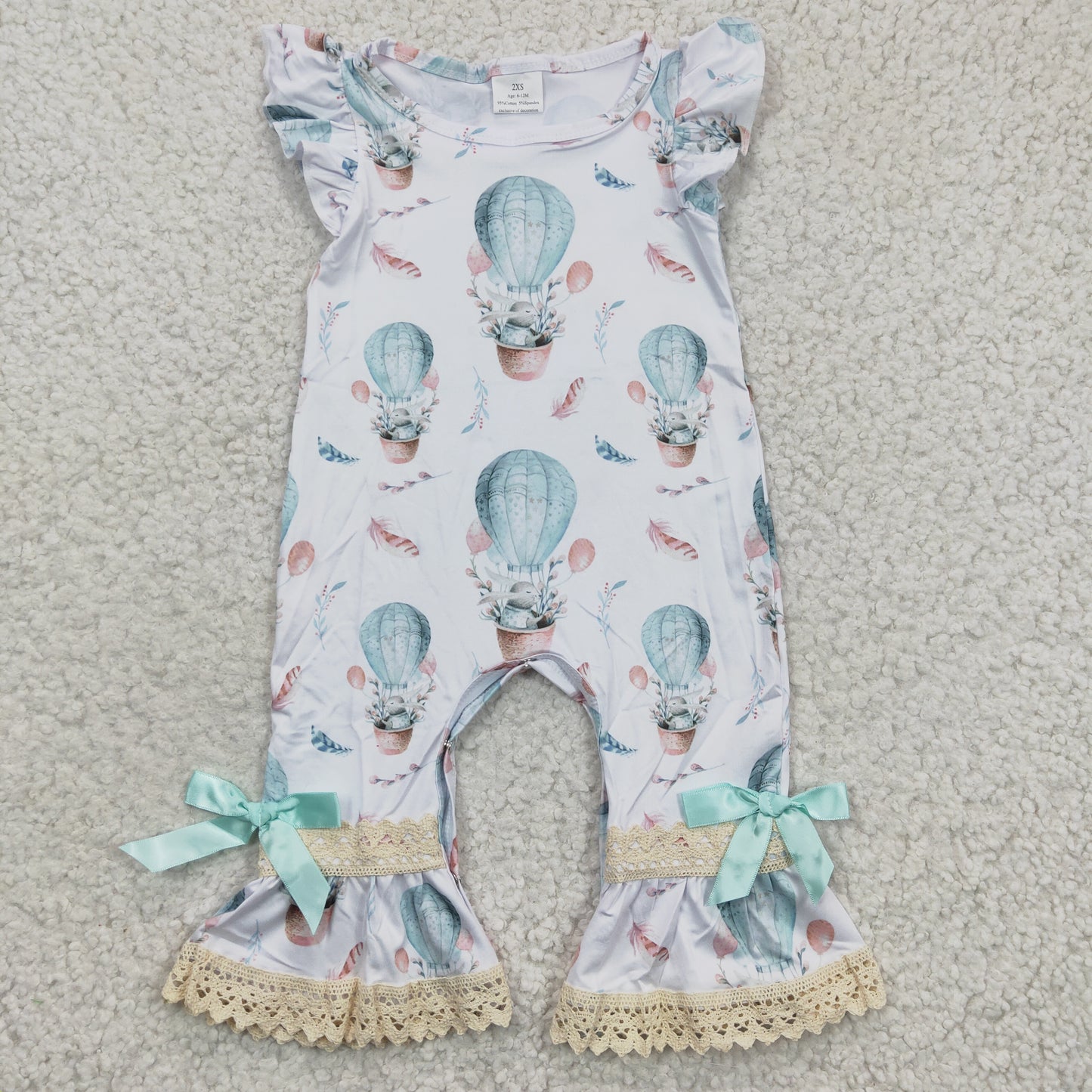 (Promotion)Flutter sleeve bunny print Easter romper A5-10