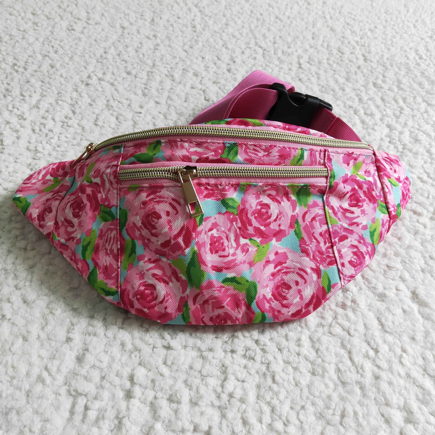 Pink flora print Fanny pack    BA0023