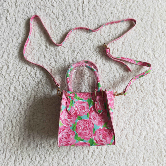 Pink flora print girls bag BA0024