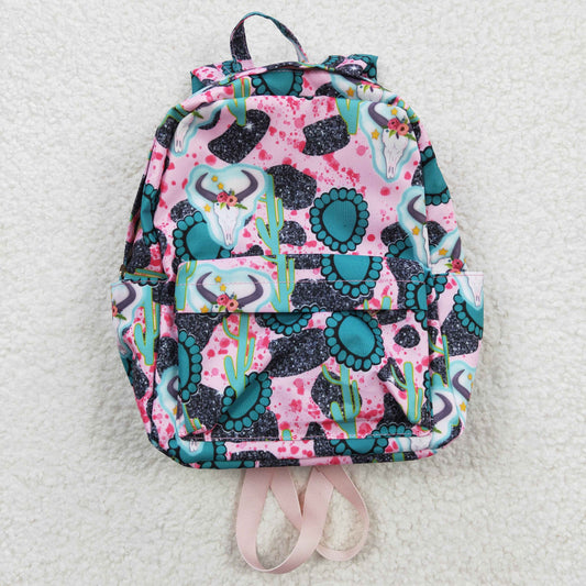 Girls bag green cactus print backpack BA0044