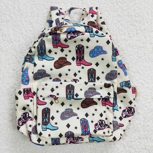 Girls bag boots hat print backpack BA0045