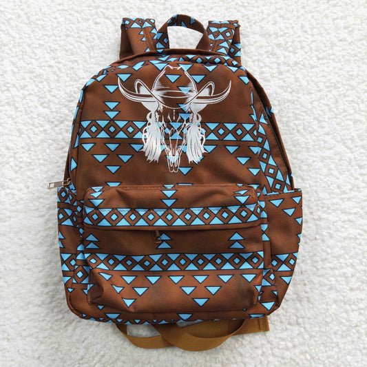 Kids bag western cow aztec print children backpack BA0048