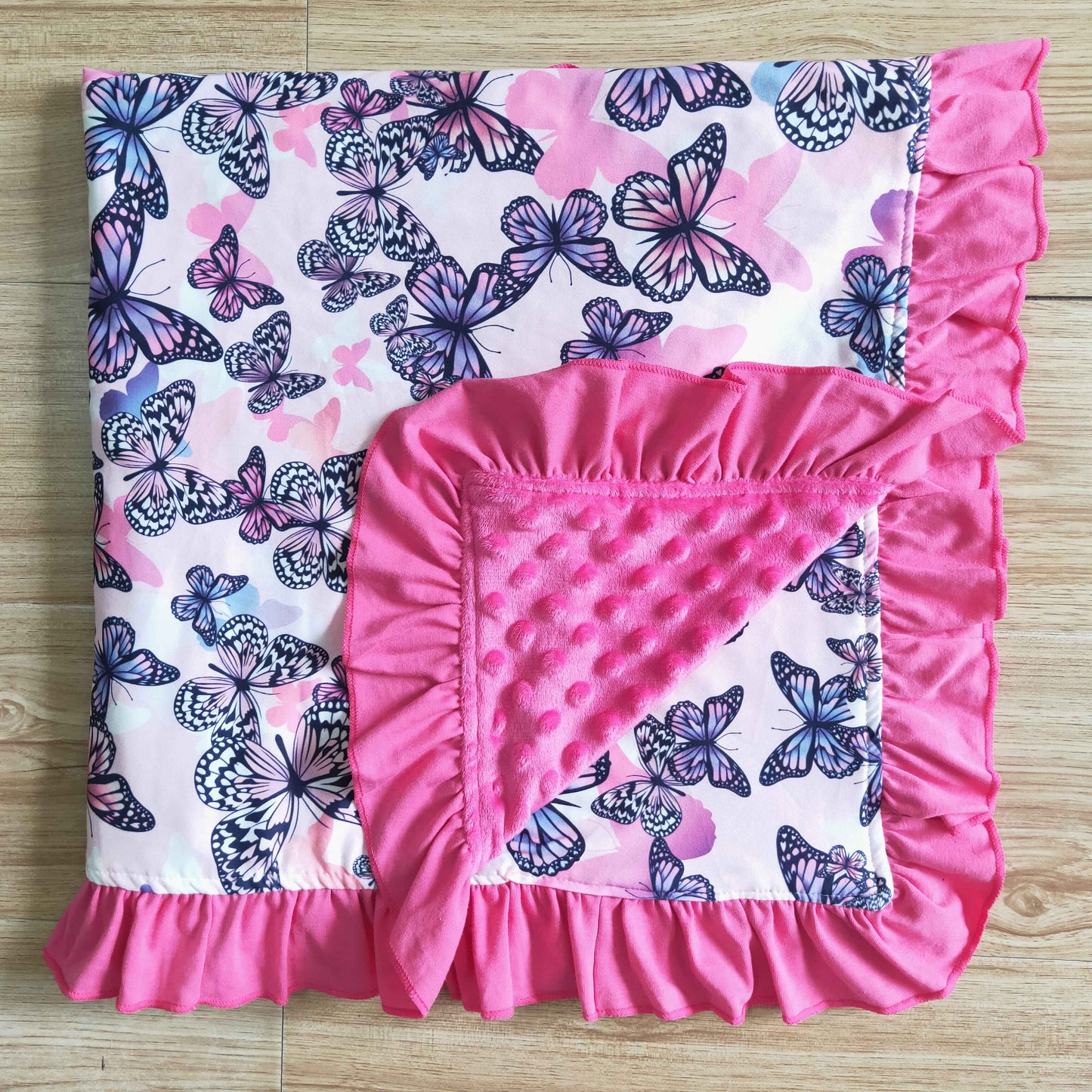 Pink butterfly blanket  BL0001