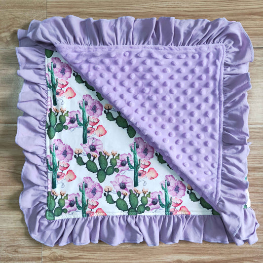 Purple flower print blanket  BL0002