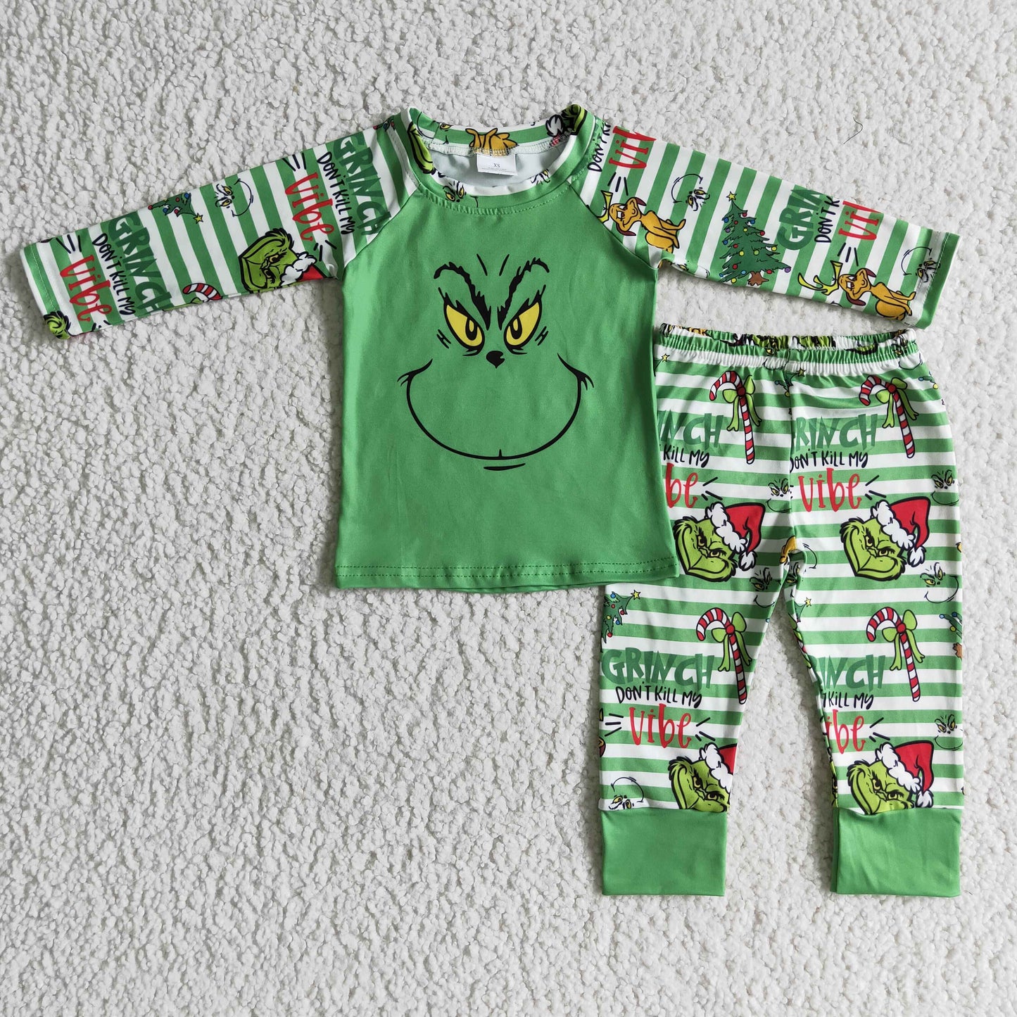 (Promotion)Boys Christmas green pajamas      BLP0085