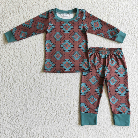 Boys western print pajamas      BLP0107