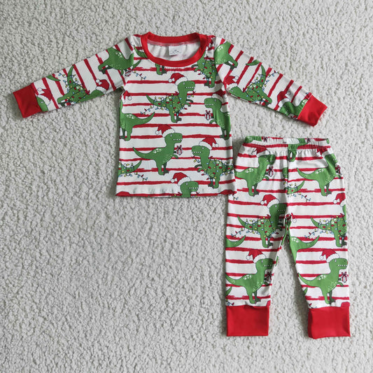 Boys Christmas dinosaur design pajamas      BLP0110