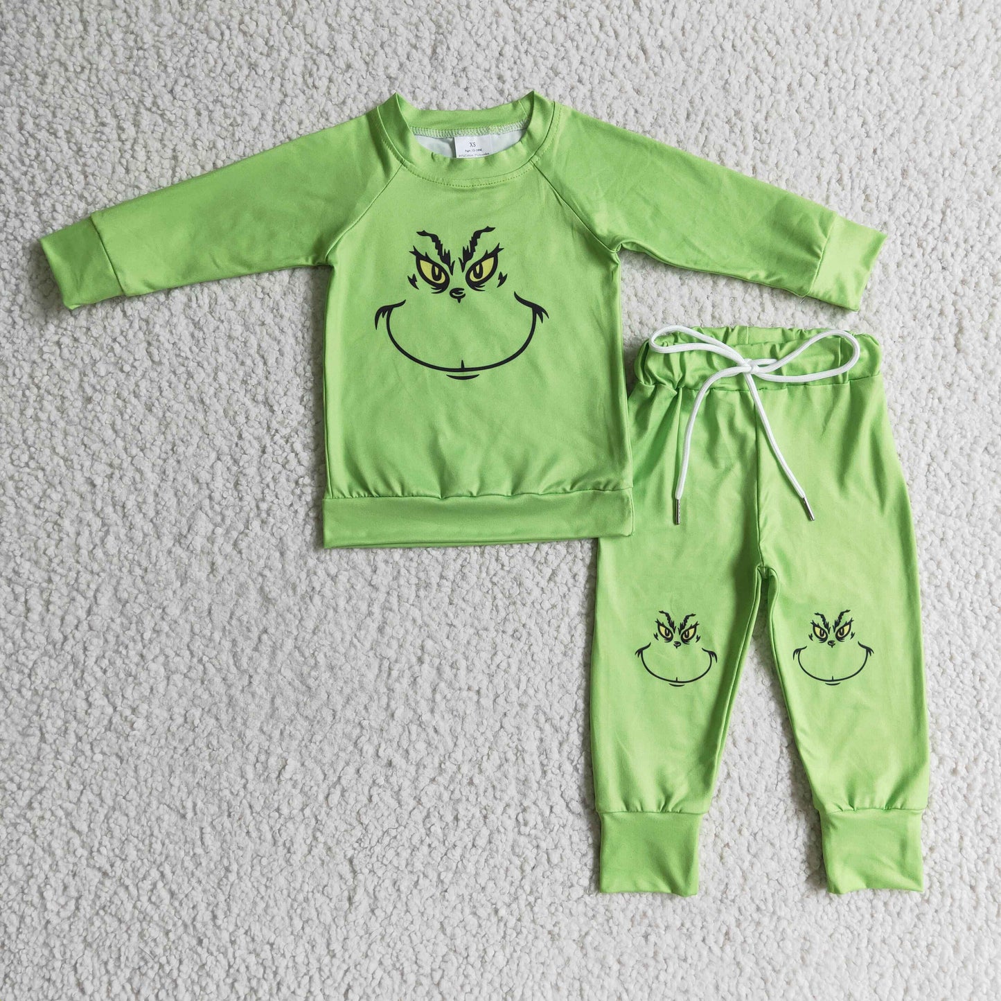 Boys Christmas Frog Face Green outfits      BLP0111