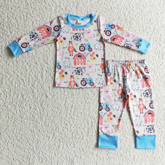 Boys farm design pajama set     BLP0138