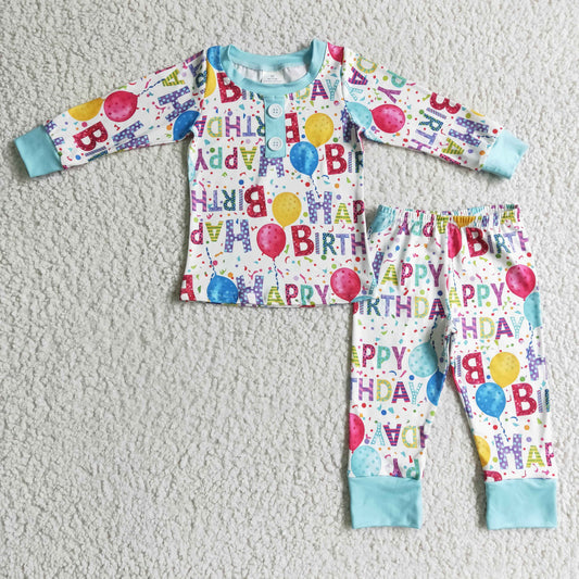 Boys Happy Birthday design pajama set    BLP0142