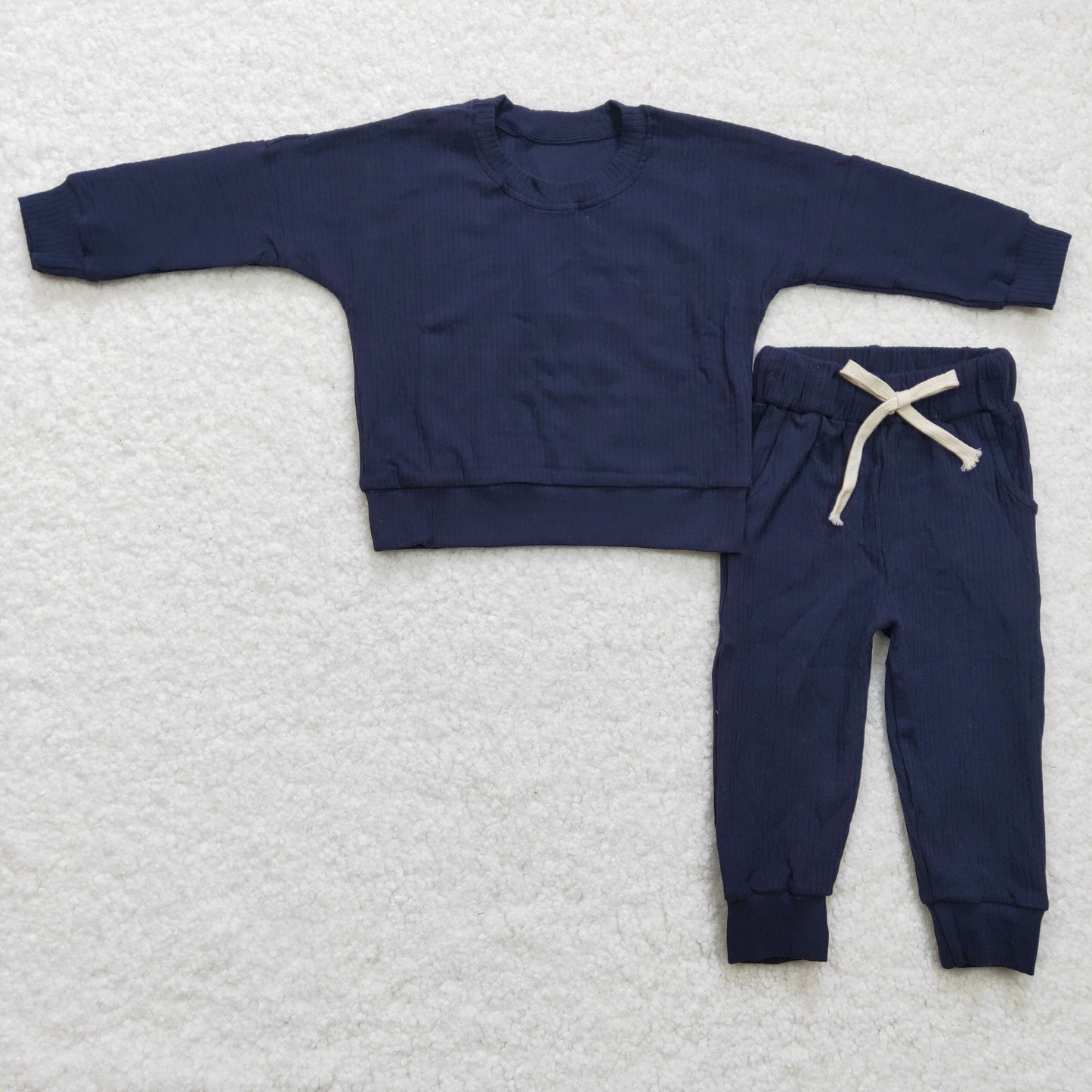 Boys navy cotton long sleeve outfits  BLP0159