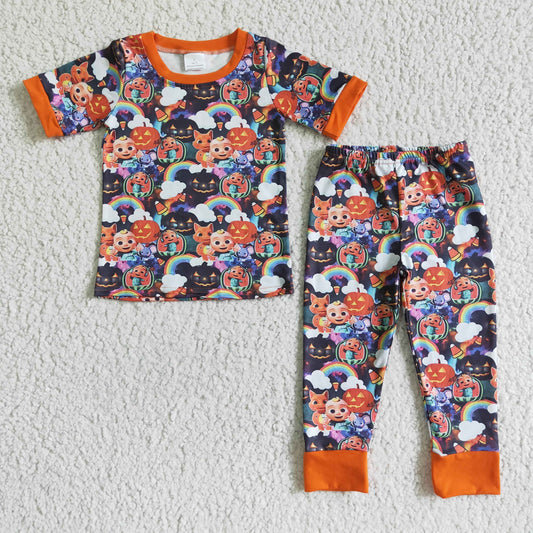 (Promotion)Boys short sleeved Halloween pajamas    BSPO0009