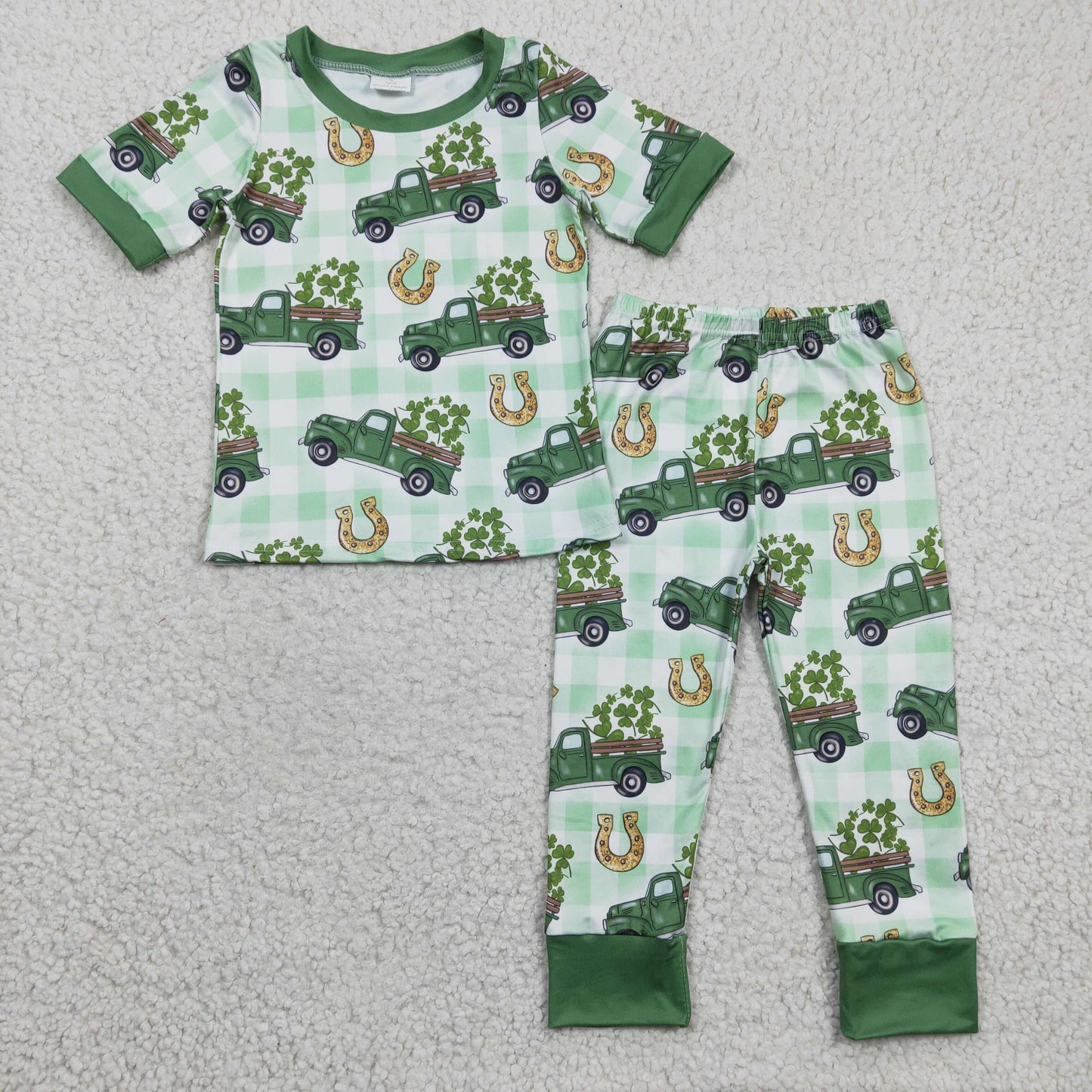 (Promotion)Truck Leaf Golden Print Sibling St. Patrick's Day Matching Clothes