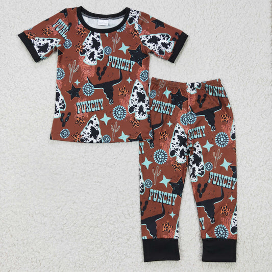 Boys western print pajama set   BSPO0051