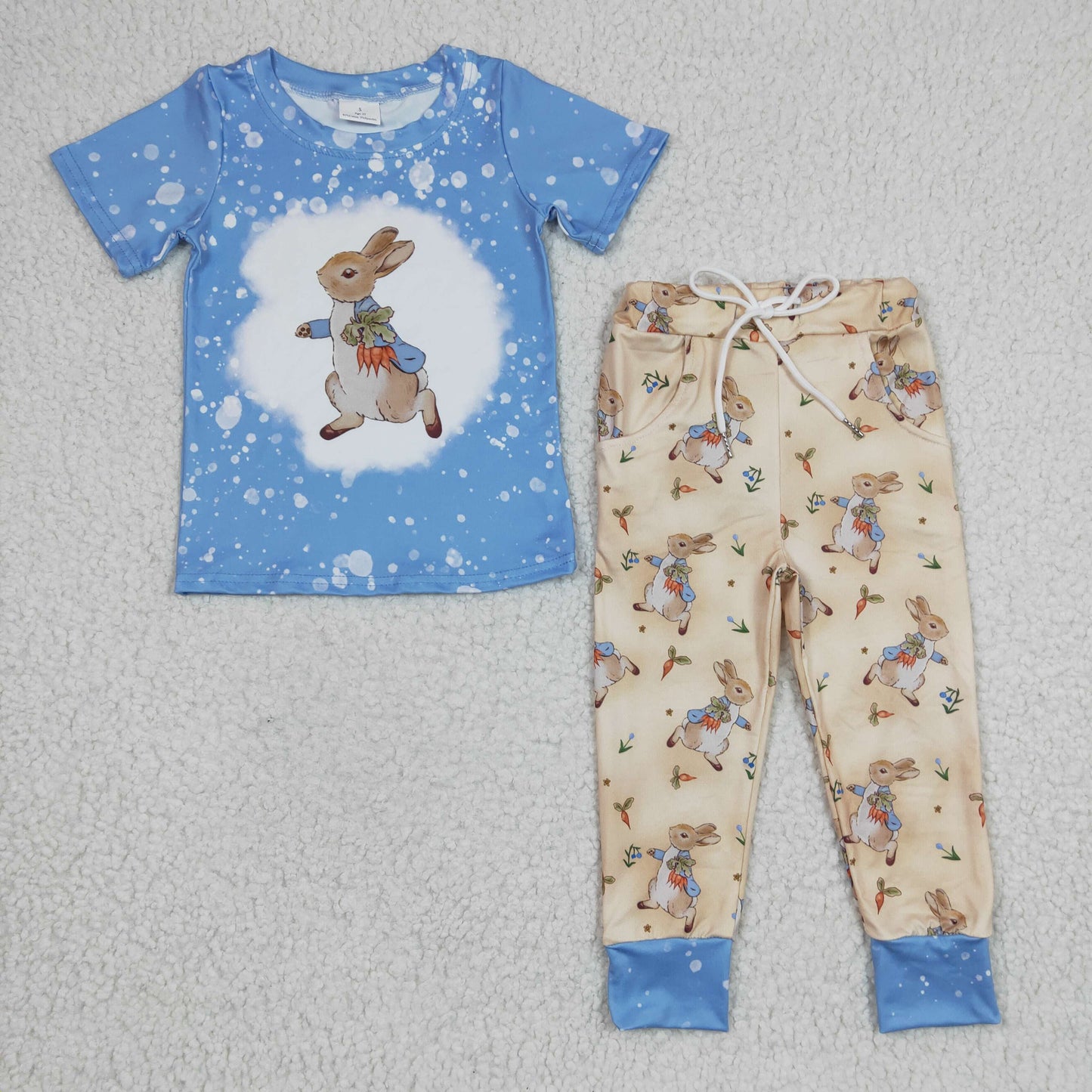 Boys bunny print Easter outfits   BSPO0083