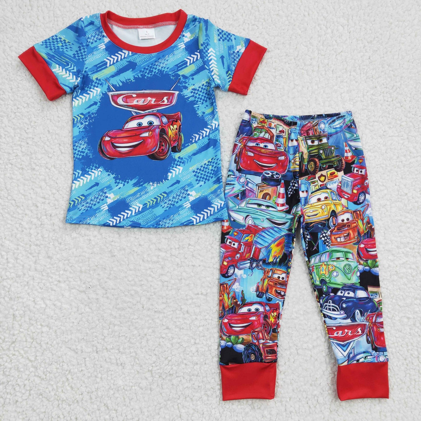 Boys cartoon cars print outfits BSPO0090