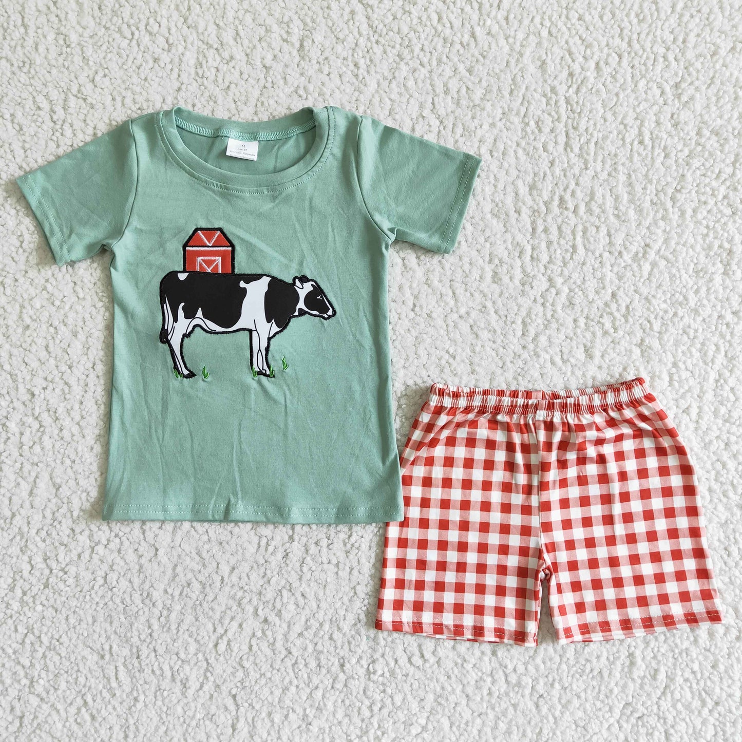 Boys summer embroidery outfits   BSSO0001