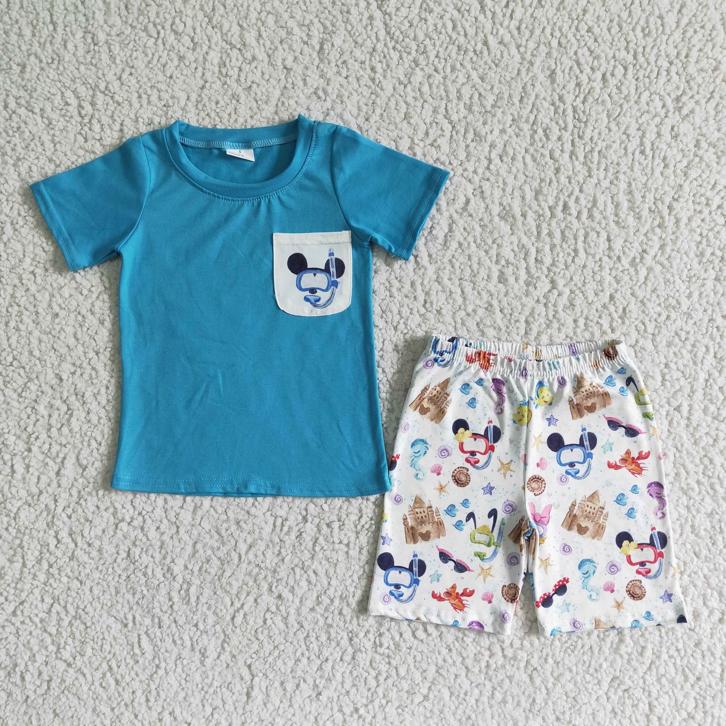 (Promotion)Boys summer short sleeve shorts outfits BSSO0038