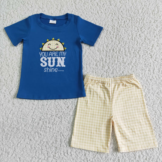 Boys summer embroidery outfits BSSO0057