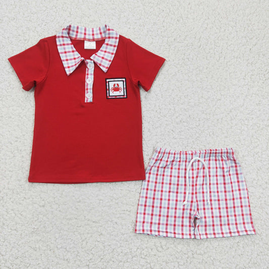 Boys crab print outfit   BSSO0106