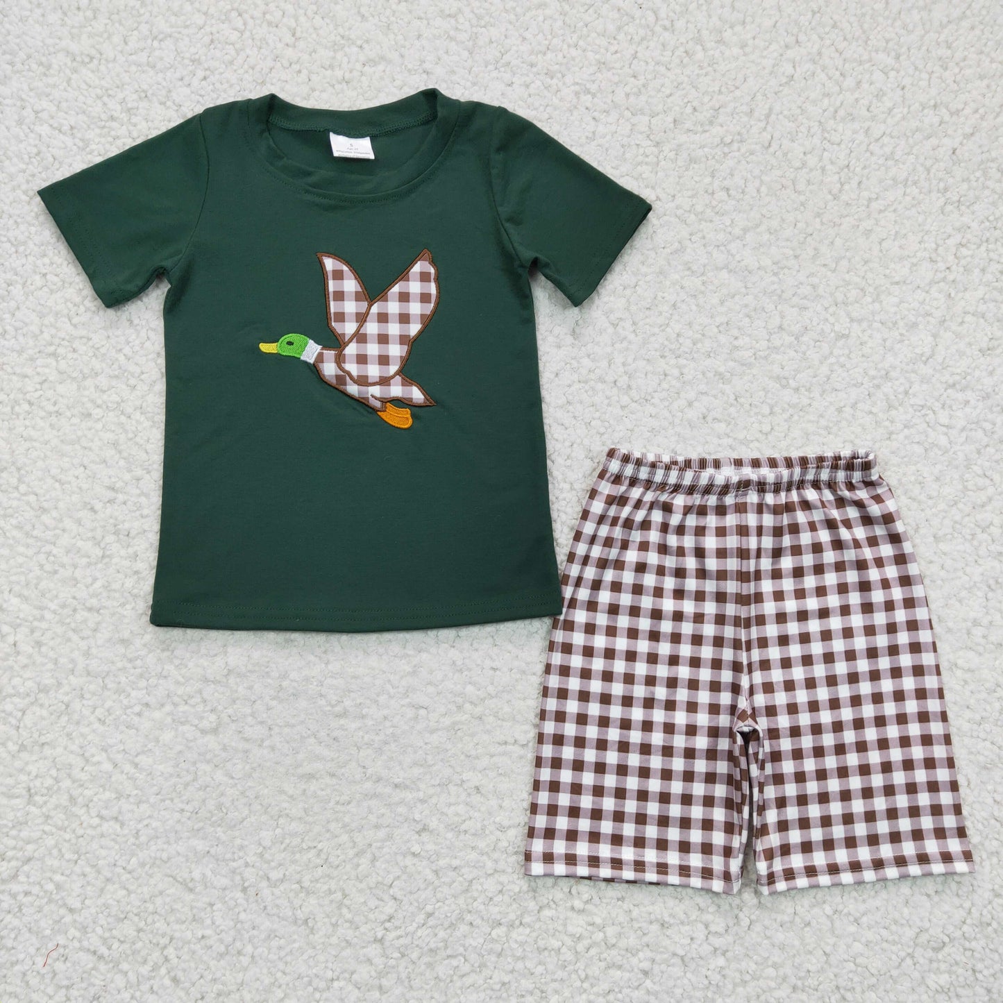 Boys mallard print Easter embroidery outfits  BSSO0117