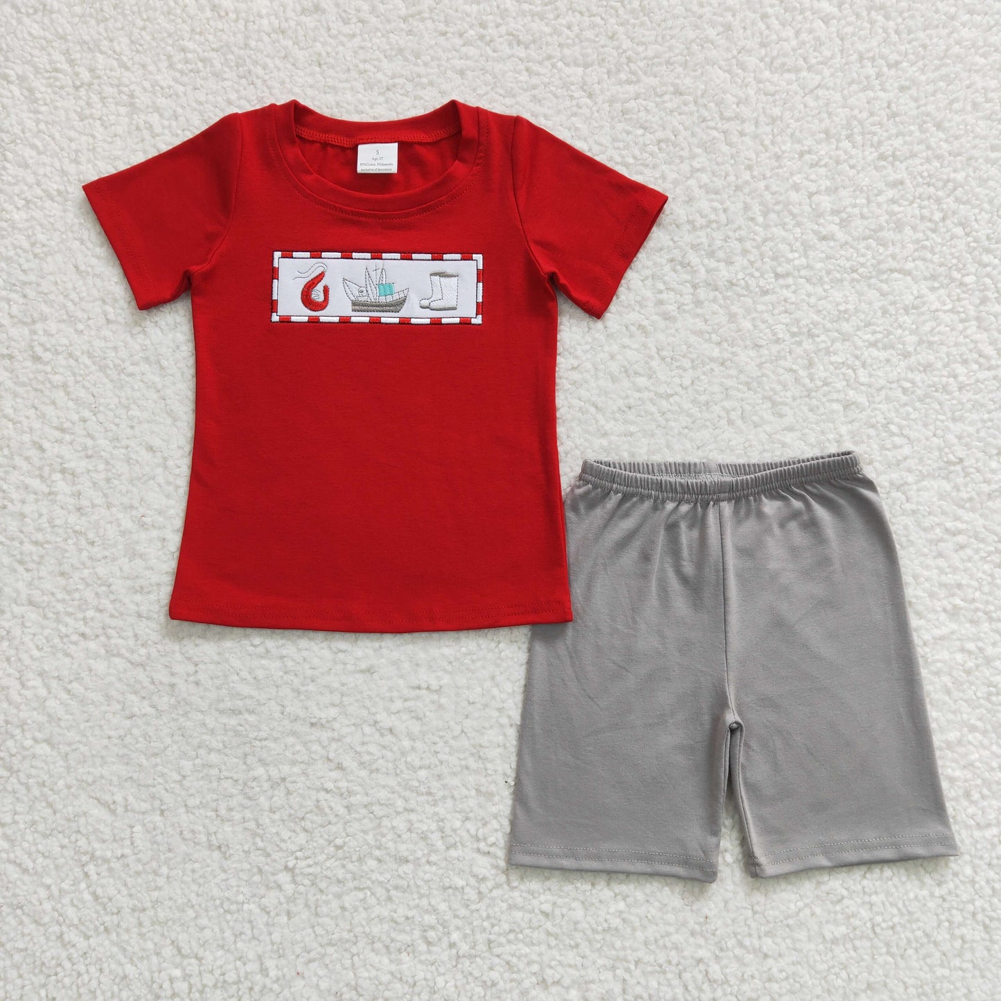 Boys steamship print summer outfits  BSSO0144