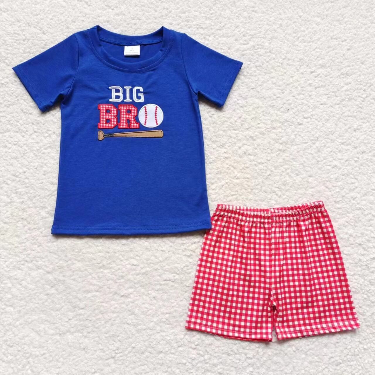 Big bro print boys baseball summer outfits BSSO0203